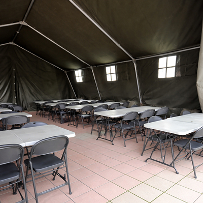 Rest and recuperation tent area