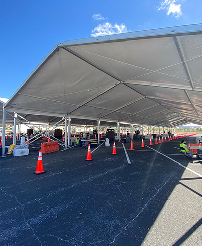 Logistics and supply distribution tent