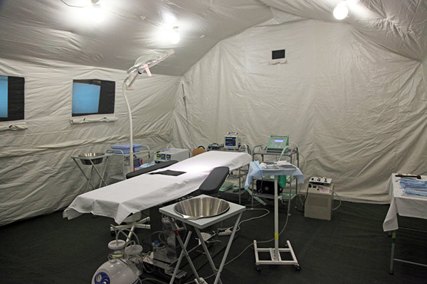 Medical tent setup