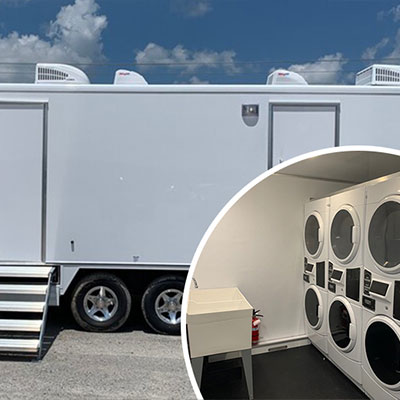 Mobile laundry trailer deployment