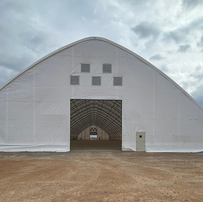 Temporary storage facility tent