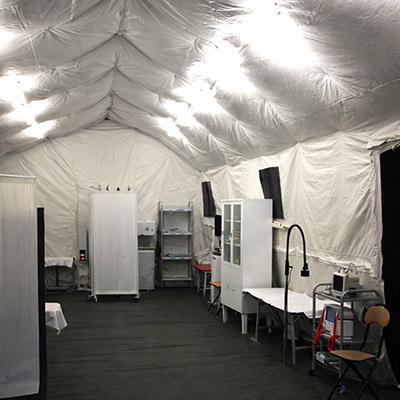 Temporary workshop and maintenance tent
